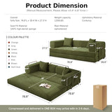 MoonSpeak 78.8''Sleeper Couch Bed for Livingroom,Convertible Modular Sofa with Armrest Pillow,Modular Foldable Corduroy Couches in a Box,No Assembly (Green) MoonSpeak