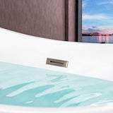 WOODBRIDGE 67" Acrylic Freestanding Bathtub Contemporary Soaking Tub with Brushed Nickel Overflow Overflow and Drain,White,B0010-BN WOODBRIDGE