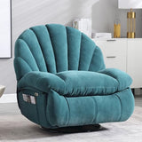 HOMYEDAMIC Power Recliner Chair Swivel, Comfortable Soft Fabric Shell Shape with Storage 360 Swivel Electric Big Tall Single Reclining Sofa for Adults Living Room Bedroom(Green)