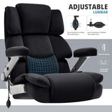 Fabric Big and Tall Office Chair 700lbs-High Back Executive Cloth Computer Chair with Adjustable Lumbar Support 3D Flip Arms Plus Size Rubber Wheels-Extra Wide Large Desk Chairs, Heavy Duty Metal Base VUZI