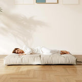 Furnify 6" Futon Mattress Queen Size, Futons Sofa Couch Bed with Straps, Thick Corduroy Fabric Floor Mattress for Adults, Foldable Mattress with Shredded Foam Filling (Frame Not Included), Beige Furnify