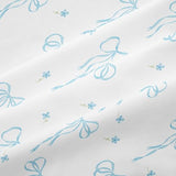 Bildenly Comforter Set Full Size White - Light Blue Bow Quilt Bedding Set 3 Pieces, Comforter Set Full, Soft & Lightweight Comforter(79‘’ x 90‘’) for Girl All Season & 2 Pillow Cases(30‘’x20‘’) Bildenly