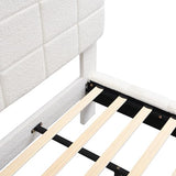 Christopher Knight Home Borden Floating Bed Frame King Size with Lights, Boucle King Size Platform Bed Frame with Headboard, Modern Floating King Bed Frame, No Box Spring Needed, Easy Assembly, White Christopher Knight Home