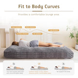 YOSHOOT 6 Inches Futon Mattress Full Size, Thick Futons Sofa Bed Couch, Floor Mattress for Adults, Shredded Foam Filling(Frame Not Included), Medium Firm, Grey YOSHOOT