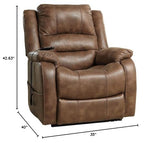 Signature Design by Ashley Yandel Faux Leather Electric Power Lift Recliner for Elderly, Brown Signature Design by Ashley
