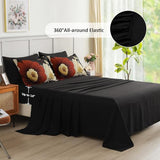 Xruibed Black Floral Comforter Set Queen Size 7 Pieces Bed in a Bag Flower Bedding Sets Lightweight Boho Bed Set with Sheet,Pillowcases&Shams for All Season Xruibed