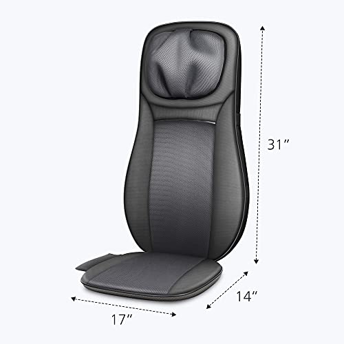 Snailax shiatsu Neck & Back Massager with Heat, Full Back Kneading Shiatsu or Rolling Massage, Massage Chair pad with Height Adjustment, Back Massager for Neck and Shoulder Snailax