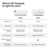 HP DeskJet 4227e Wireless All-in-One Color Inkjet Printer, Scanner, Copier, Best-for-Home, 3 Month Instant Ink Trial Included, AI-Enabled (6W7F0A)