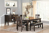 Signature Design by Ashley Haddigan Traditional Upholstered Dining Room Bench, Dark Brown Signature Design by Ashley