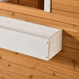 Outsunny Wooden Playhouse for Kids Outdoor with Working Door, Windows, Mailbox, Bench, Flowers Pot Holder, 48" x 42.5" x 53" Outsunny