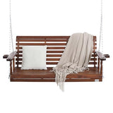 VEVOR Wooden Porch Swing 5.5 ft, Patio Bench Swing for Courtyard & Garden, Upgraded 880 lbs Strong Load Capacity, Heavy Duty Swing Chair Bench with Hanging Chains for Outdoors, Brown VEVOR