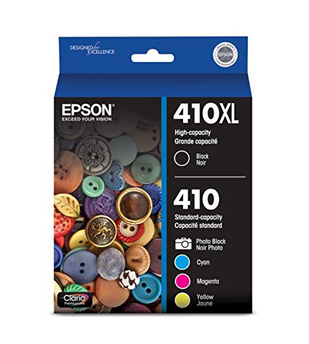 EPSON 410 Claria Premium Ink High Capacity Black & Standard Color Cartridge Combo Pack (T410XL-BCS) Works with Expression Premium XP-530, XP-630, XP-640, XP-7100, XP-830 Epson