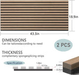 Acoustic Wood Veneer Slat Panels for Interior Wall and Ceilings Décor | 3D Seamless Spliced Wood Wall Panels | Sound Absorbing Decorative Panels | Luxury Real Wood | Natural Walnut x 2 Pack eazart