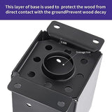 Nrspp 4x4 Post Base 8 Pcs,（Inner Size3.5"x3.5"）Wood Fence Pergola Post Bracket, Black Powder Coated Post Anchor,Deck Post Base Support Base Plate Pergola Brackets Fence Kit… Nrspp