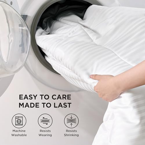 Bedsure Duvet Insert Twin Size - Lightweight Comforter, Quilted Cooling Duvet Insert, Down Alternative Summer Comforter with 8 Tabs, College Dorm Essentials, Machine Washable, White, 68x88 inches Bedsure