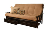 Kodiak Furniture Monterey Queen-size Futon, Storage Drawers, Espresso Finish with Suede Peat Mattress Kodiak Furniture