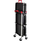 Collapsible Cart - Portable and Lightweight Folding Service Cart with 50lb Capacity Per Shelf - Multi Use Foldable Trolley with Wheels by Stalwart Stalwart