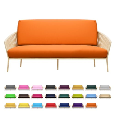 MoNiBloom Twin Futon Cover, Armless Stretch Futon Slipcover Armless Sofa Cover Furniture Protector, Washable Zippered Futon Couch Cover for Adults Kids and Pets, Jackknife Rv Sofa Covers, Pumpkin MoNiBloom