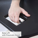 X-Elite Pro 40" Corner Standing Desk Converter with Pneumatic Lift | Adjustable Sit to Stand Riser, L-Shaped Desks & Cubicles | Fully Assembled Computer Workstation (Matte Black) Stand Steady