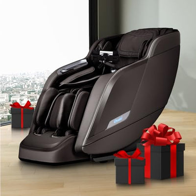 Osaki Vibe 4D l 4D Massage Mechanism l Automatic Body Scan l Deep Calf-Kneading l Space-Saving Technology l 3-Stage Zero Gravity l 32-Cell Full Body Air Massage (Brown)