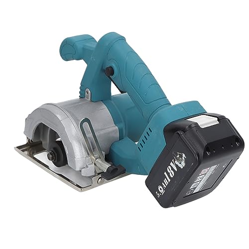 1200W Angle Adjustable Cutting Saw, Cordless Electric Circular Saw for Woodworking, 18V with ABS Material, BL1850B Battery Compatible SASKATE