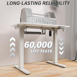 Kingant Standing Desk Height Adjustable Small Electric Stand Up Desks [35 x 20 Inch] - Ergonomic Sit Stand Desk Rising Desks for Home Office Computer Desk Stand Desk Workstation with Cable Management Kingant