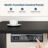 Sweetcrispy Electric Standing Desk Adjustable Height, 48x24 Inch Sit Stand Up Home Office Desks Computer Workstation PC Work Table with 3 Memory Preset Splice Wood Board Metal Frame, Black Sweetcrispy