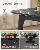 VASAGLE MAEZO Collection - Extendable Dining Table for 4/6/8, Kitchen Table with Tapered Legs, Curved Transitions, for Dining Room, Kitchen, Home Office, Charcoal Gray UKDT090B01V1 VASAGLE