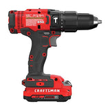 CRAFTSMAN V20 Cordless Hammer Drill Kit, 1/2 inch, 2 Batteries and Charger Included (CMCD711C2) CRAFTSMAN