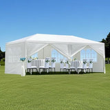 10' X 20' Outdoor Wedding Party Tent Canopy Tent with 6 Removable Sidewalls, Heavy Duty Waterproof Gazebo Patio Shelter for BBQ Camping Party Cater Events Gaderth