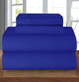 Elegant Comfort Luxury 1500 Premium Hotel Quality Microfiber 4-Piece Sheet Set - Wrinkle Resistant, All Around Elastic Fitted Sheet, Deep Pocket up to 16", Full, Royal Blue Elegant Comfort