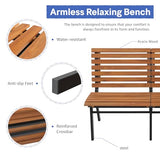 Soleil Jardin Acacia Wood & Steel Outdoor Garden Bench with Ergonomic Backrest Soleil Jardin