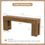 Epecoya Extra Long Sofa Console Table for Entryway Living Room, 79-Inch Farmhouse Wood Behind Couch Table, Rectangular Accent Console with Wooden Double Base for Hallway Foyer Entrance, Natural Oak Epecoya