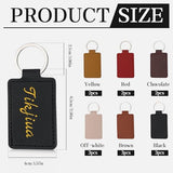 Tikjiua 15 Pcs PU Leather Keychain, 6 Colors Rectangular Leather Key Fob Kit, Laser Engraving Key Fob for Stamping Craft, Leather Keychain Blanks Making Tikjiua