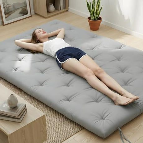 Syrinx Water Resistant Japanese Futon Mattress, Twin Size 75"x39", 2.5 Inch Thick Japanese Floor Mattress Tatami Mat, Foldable Floor Bed Sleeping Pad for Dormitory Guest Room Camping Syrinx