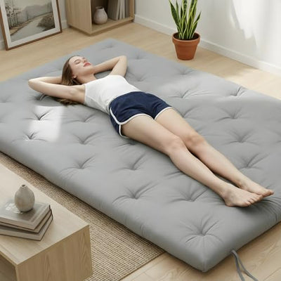 Syrinx Water Resistant Japanese Futon Mattress, Twin Size 75"x39", 2.5 Inch Thick Japanese Floor Mattress Tatami Mat, Foldable Floor Bed Sleeping Pad for Dormitory Guest Room Camping