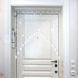 Ptwola 20 Strings Crystal Beaded Curtain, Self-Adhesive Arched Clear Crystal Glass Door Valance Hanging Stran Doorway Room Divider Partition for Home Coffee House Bedroom Restaurant Closets Windows Ptwola
