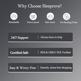 sleeprove King Size Down Comforter,All-Season Duvet Insert with 8 Loops,Noiseless Luxury Comforter,White,106x90 inches sleeprove