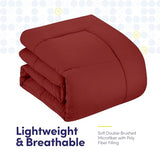 Sweet Home Collection 7 Piece Comforter Set Bag Solid Color All Season Soft Down Alternative Blanket & Luxurious Microfiber Bed Sheets, Red, Twin XL Sweet Home Collection