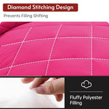 MUXHOMO 7 Pieces Full Comforter Set, Reversible Bed in a Bag Full Size, All Season Bedding Set with Comforter, Flat Sheet, Fitted Sheet, Pillowcases & Shams, Hot Pink & Baby Pink MUXHOMO