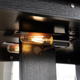 51.58" Lighted Curio Cabinet with Glass Doors and Adjustable Shelves 2 Door Wine Cabinet Display Curio Cabinet with LED Lights Light Black Finish and Drawer for Home Decor and Storage, Black JIJIWANG