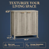 OAKHAM HOME Oxford Storage Cabinet Fluted Sideboard Buffet Cabinet with Adjustable Shelves, Modern Accent Cabinet Multifunctional Console Cabinet for Living Room, Kitchen.(Grey Oak) OAKHAM HOME