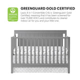 Oxford Baby Lazio 4-in-1 Convertible Crib, Dove Gray, GreenGuard Gold Certified Oxford Baby