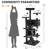 BestPet 54in Cat Tree Tower for Indoor Cats,Multi-Level Furniture Activity Center with Scratching Posts Stand House Condo Funny Toys Kittens Pet Play House,Dark Gray BestPet