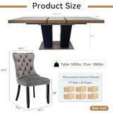 HomVent 9 Piece Extendable Dining Table Set for 8 with Chairs, 63"-78.7" 8 Person Dining Room Table Sets for 4-10 People, Wood Rectangle Farmhouse Expandable Kitchen Table Chairs Set of 8, Dinner Set HomVent