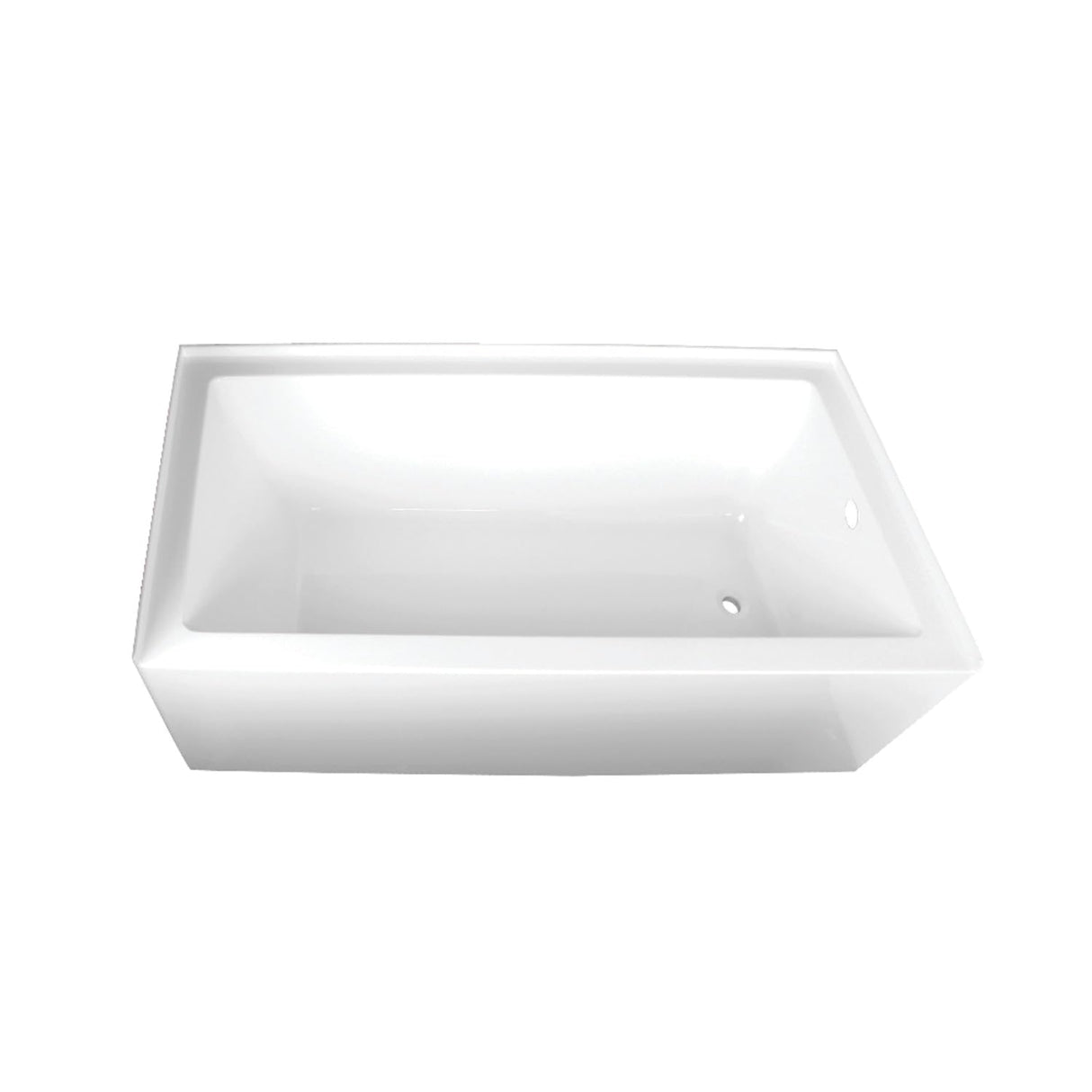 Aqua Eden VTAP603222R 60-Inch Acrylic 3-Wall Alcove Tub with Right Hand Drain Hole, White Kingston Brass