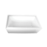 Aqua Eden VTAP603222R 60-Inch Acrylic 3-Wall Alcove Tub with Right Hand Drain Hole, White Kingston Brass
