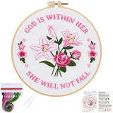 Louise Maelys Embroidery Kits for Beginners,Cross Stitch Kit for Adults,DIY Needlepoint with Easter Tulip Rose Flowers Pattern