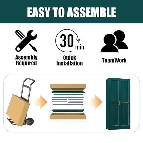 MetalMax 71" Tall Metal Storage Cabinet, Kitchen Pantry Storage Cabinets with Doors and 4 Shelves, Food Pantry Cabinet, Large Cupboard, Utility Steel Cabinets for Dining, Kitchen, Living Room, Green MetalMax