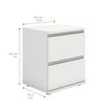 Tvilum 2 Drawer Bedroom Nighstand, White Tvilum